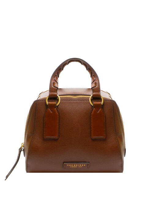 THE BRIDGE INES Leather satchel bag with shoulder strap BROWN - Women’s Bags