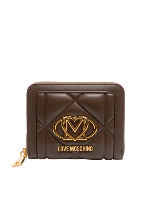 LOVE MOSCHINO EMBOSSED Compact zip-around wallet chocolate - Women’s Wallets