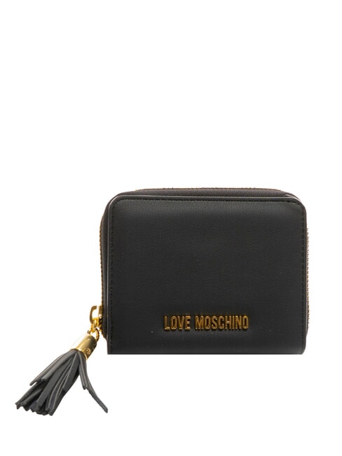 LOVE MOSCHINO ESSENTIAL Small tassel zip-around wallet Black - Women’s Wallets