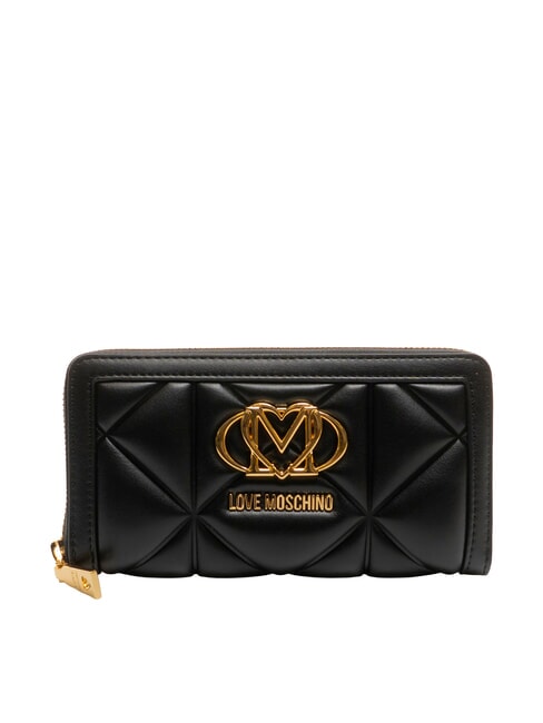 LOVE MOSCHINO EMBOSSED Large zip-around wallet Black - Women’s Wallets