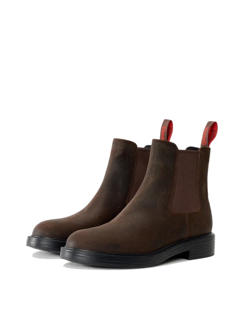 CAMPER DEAN Chelsea boots in nubuck leather dark brown - Men’s shoes