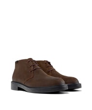 CAMPER DEAN Lace-up ankle boots in nubuck leather dark brown - Men’s shoes - 1