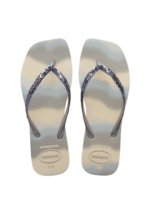 HAVAIANAS STYLESLIM SQUARE GLITTER Square flip-flops beige/silver metallic - Women’s shoes