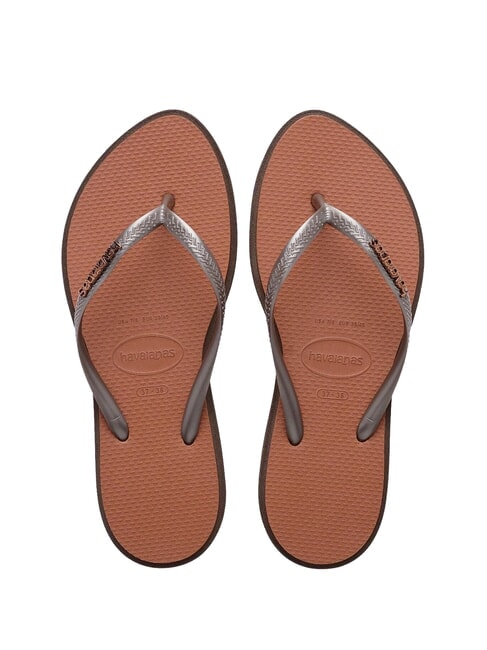 HAVAIANAS SLIM POINT Flip-flops darkbro - Women’s shoes