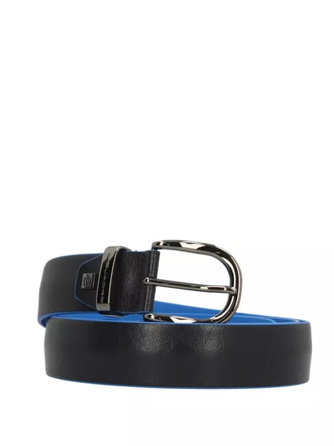 PIQUADRO BLUE SQUARE Leather belt Made in Italy Black - Belts