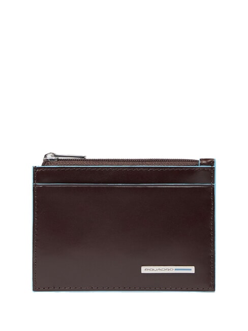 PIQUADRO BLUE SQUARE Leather key pouch MAHOGANY - Key holders