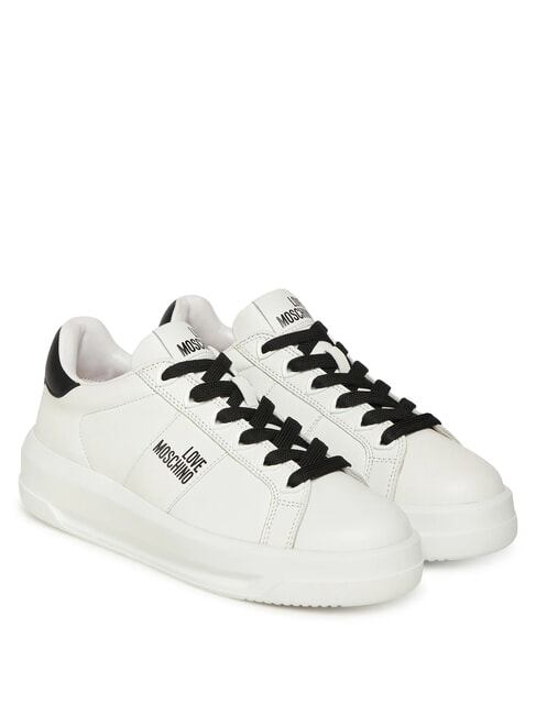 LOVE MOSCHINO ECLIPSE50 Leather sneakers White black - Women’s shoes