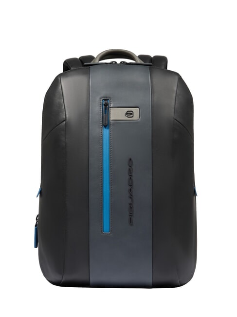 PIQUADRO URBAN 15.6" Laptop Backpack in Leather black grigiongr - Laptop backpacks