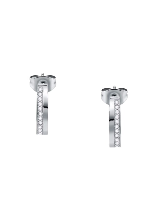 MORELLATO CREOLE Semi-circle earrings with crystals STEEL - Earrings