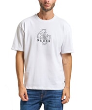 GUESS BASIC Cotton T-Shirt purwhite - T-shirt - 1