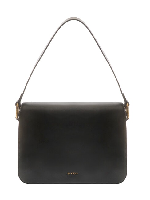 BIASIA NOVEAU Leather shoulder bag with flap black - Women’s Bags