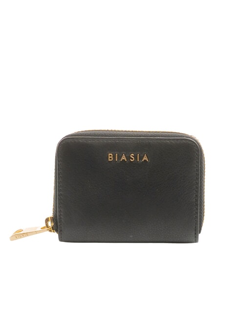 FRANCESCO BIASIA EDA Small zip-around leather wallet black - Women’s Wallets