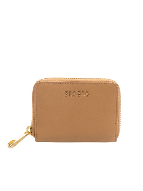 FRANCESCO BIASIA EDA Small zip-around leather wallet camel - Women’s Wallets