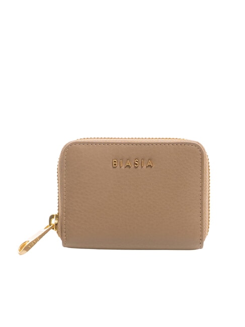 BIASIA EDA Small zip-around leather wallet taupe - Women’s Wallets
