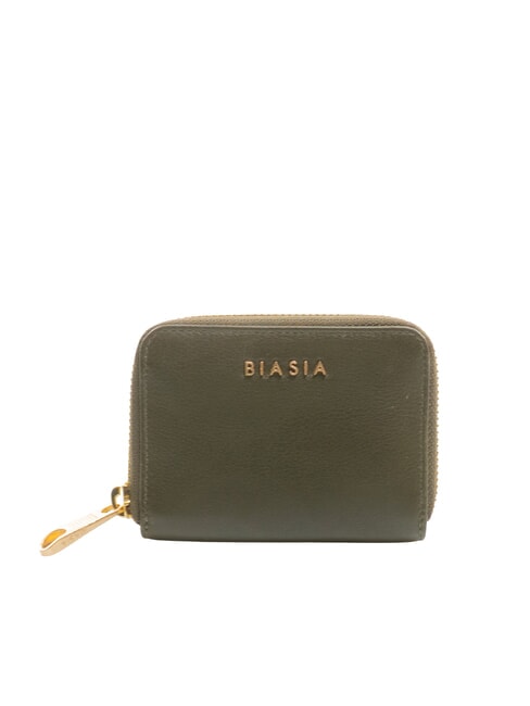 FRANCESCO BIASIA EDA Small zip-around leather wallet moss - Women’s Wallets