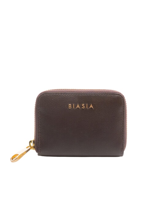 FRANCESCO BIASIA EDA Small zip-around leather wallet prune - Women’s Wallets
