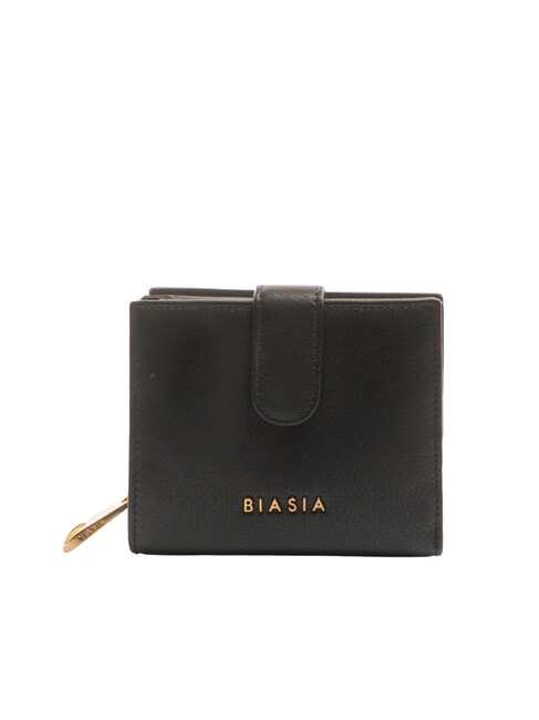 FRANCESCO BIASIA EDA Compact leather wallet black - Women’s Wallets