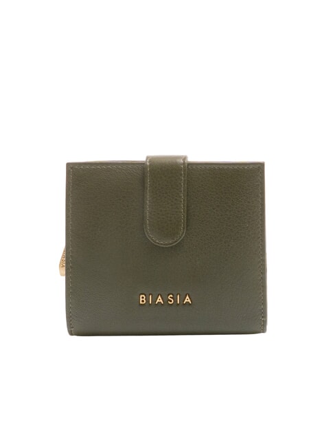 FRANCESCO BIASIA EDA Compact leather wallet moss - Women’s Wallets