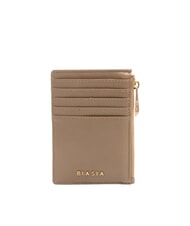 BIASIA EDA Flat leather card holder with zip - Women’s Wallets
