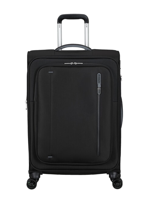 AMERICAN TOURISTER CLOUDRIDER Large Expandable Trolley Jetblack - Semi-rigid Trolley Cases