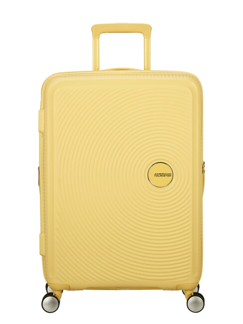 AMERICAN TOURISTER SOUNDBOX SPINNER Medium trolley, expandable pastel yellow - Rigid Trolley Cases