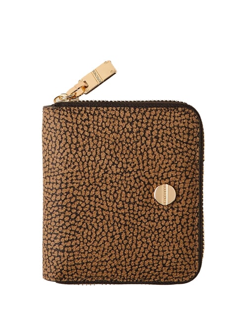 BORBONESE VITE COATED OP Zip-around wallet natural op / black - Women’s Wallets