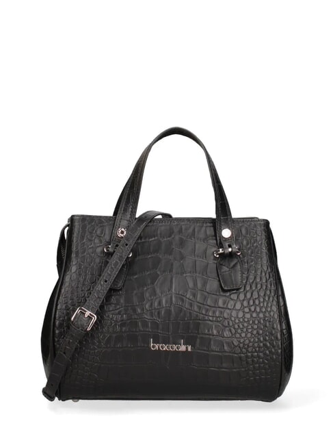 BRACCIALINI ZOE CROCO Printed leather handbag black - Women’s Bags