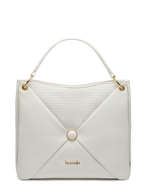 BRACCIALINI NAOMI Leather hobo shoulder bag white - Women’s Bags