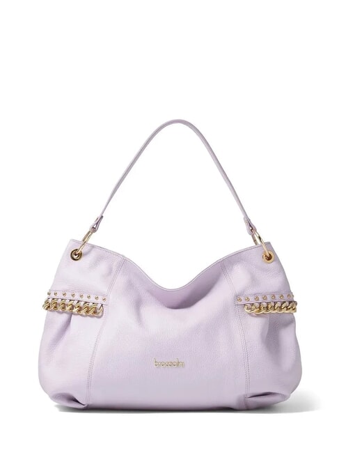BRACCIALINI NORA Leather shoulder bag with chain lilac - Women’s Bags