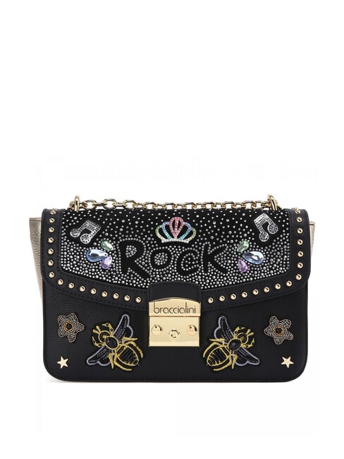 BRACCIALINI ROCK Convertible bag with flap black - Women’s Bags