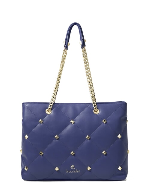 BRACCIALINI QUILT Shoulder shopping bag with chain handles blue - Women’s Bags