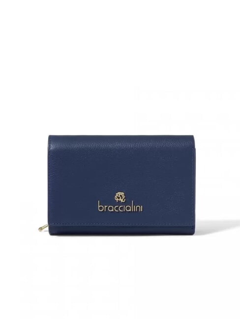 BRACCIALINI BASIC Medium leather wallet blue - Women’s Wallets