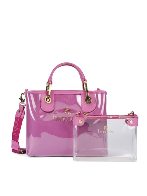 BRACCIALINI BETH JELLY Small shiny handbag with pouch fuchsia - Women’s Bags