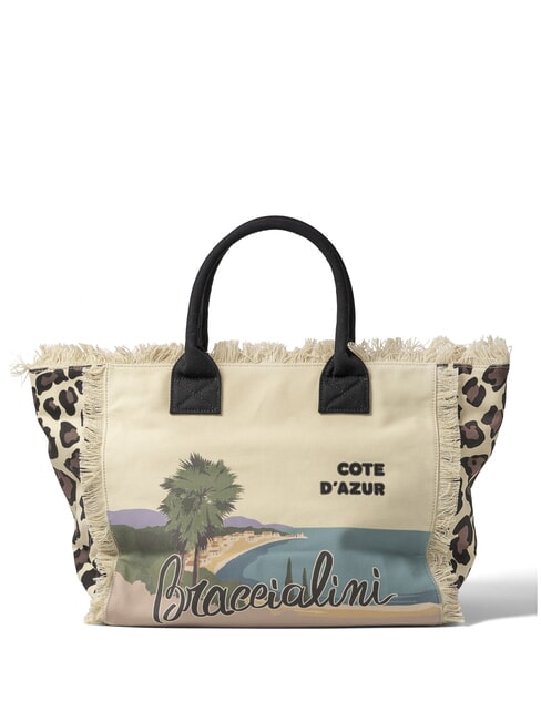 BRACCIALINI SUMMER Canvas tote bag with print Côte d'Azur - Women’s Bags