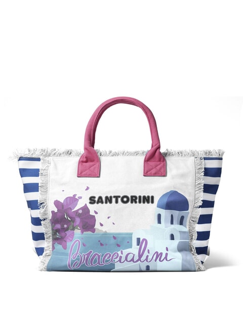 BRACCIALINI SUMMER Canvas tote bag with print Santorini - Women’s Bags