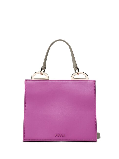 FURLA LINEA FUTURA Mini leather bag with shoulder strap violet+marshmallow+greige+marble c - Women’s Bags