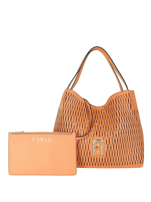 FURLA PRIMULA Perforated leather shoulder bag sunset - Women’s Bags