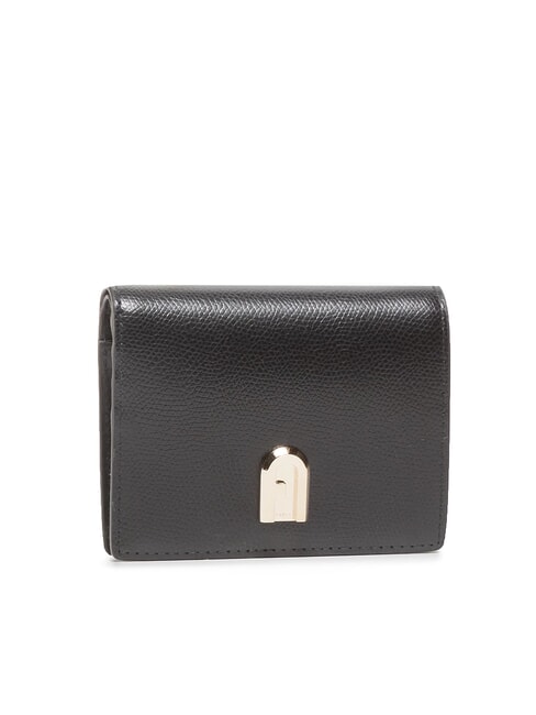 FURLA 1927 Ares Compact Leather Wallet Black - Women’s Wallets