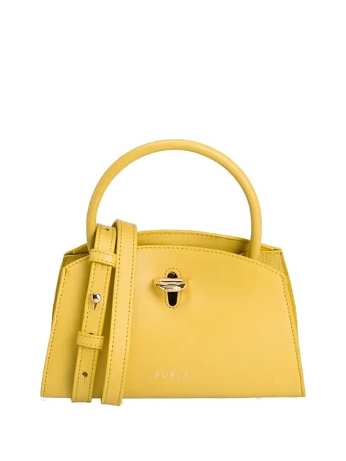 FURLA GENESI Mini leather bag with shoulder strap honey - Women’s Bags