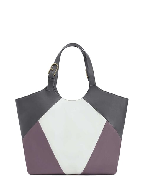 FURLA FLOW Printed leather shoulder bag marshmallow+aura+soil - Women’s Bags