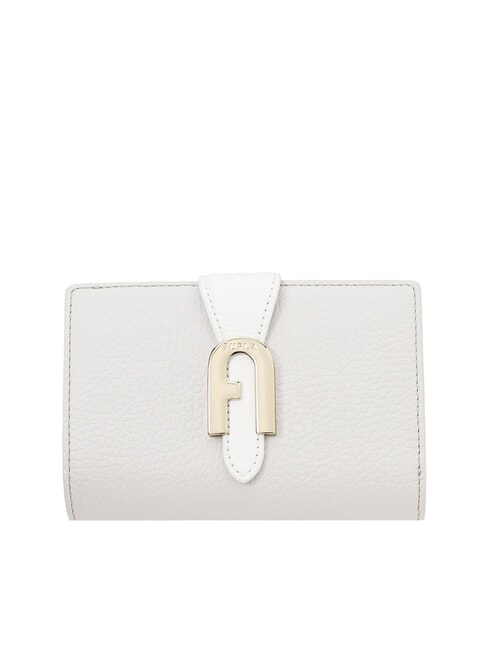 FURLA SOFIA GRAINY Medium calfskin wallet pearl and + marble c + talc h - Women’s Wallets