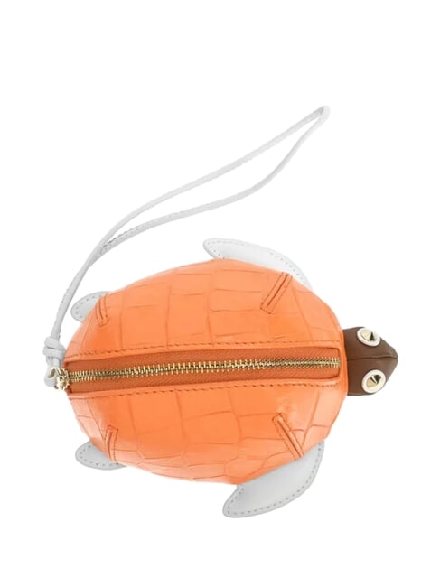 FURLA ALLEGRA Turtle coin purse with drawstring fluorescent orange+talcum powder+cognac powder - Women’s Wallets