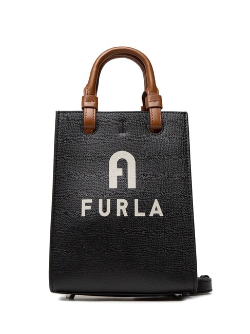 FURLA VARSITY STYLE Vertical leather bag with shoulder strap black - Women’s Bags