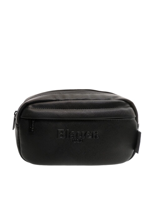 BLAUER WALLSTREET Saffiano print bum bag with pocket BLACK - Hip pouches