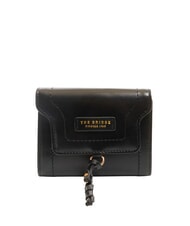 THE BRIDGE ELBA Medium leather wallet Black Gold - Women’s Wallets - 1