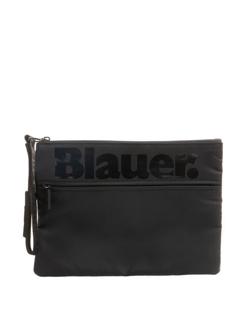 BLAUER SPLASH Clutch bag with shiny logo BLACK - Tablet holder& Organizer