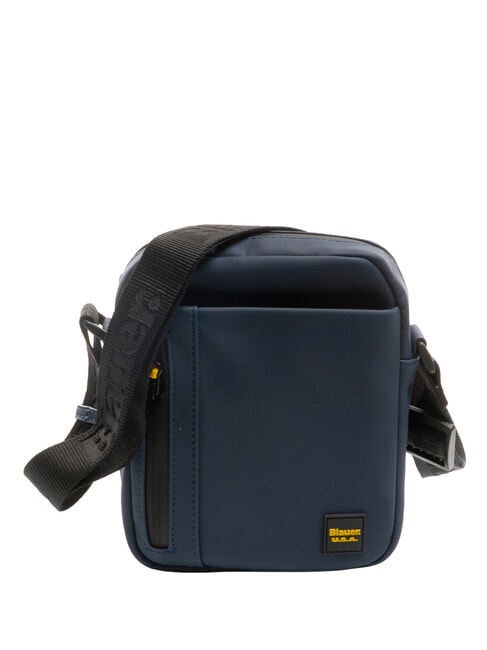 BLAUER RUBBER Small rubberized bag BLUE - Over-the-shoulder Bags for Men