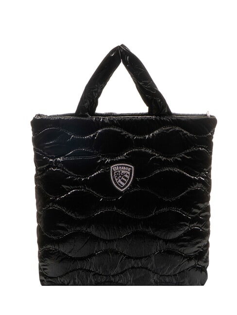 BLAUER SOFTY Quilted shopping bag with shoulder strap BLACK - Women’s Bags