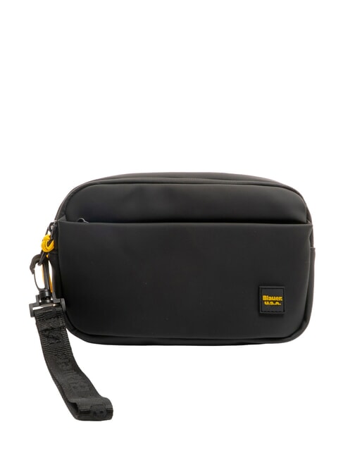 BLAUER RUBBER Rubberized men's clutch bag BLACK - Tablet holder& Organizer