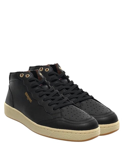 BLAUER MURRAY Leather sneakers BLACK - Men’s shoes